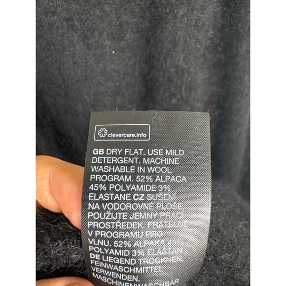 & Other Stories Alpaca/Wool Blend  Knit Turtleneck Sweater Mini Dress - Black L - Picture 5 of 8